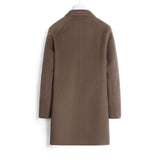Male Solid Color Worsted Wool Mid-length Slim-fit Coat