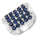2.75 Carat Genuine Blue Sapphire .925 Sterling Silver Ring