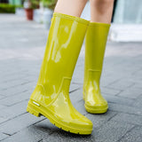 Womens Fashionable Waterproof High-Top Rain Boots For Outdoor Wear