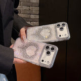 Rhinestone Dot-tipped Tassel Heart Phone Case