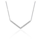 Diamond Chevron Pendant in 14k White Gold (1/3 cttw)