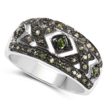 0.27 Carat Genuine Green Diamond .925 Sterling Silver Ring