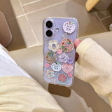 3D Epoxy Flower Button Phone Case