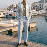 Mens Banquet Dress Gold-Embossed Suit Set