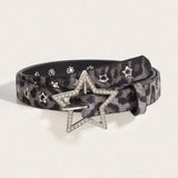 Creative Women's Star Rivet Metal Eyelet PU Belt