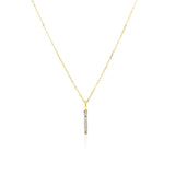 14k Yellow Gold Bar Pendant with Diamonds