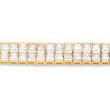 14K Yellow Gold Plated 9.52 Carat Genuine Blue Sapphire and White Sapphire .925 Sterling Silver Bracelet