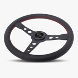 The Daytona | Black Leather | Black Spoke | Red Stitch