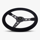 The Daytona | Black Alcantara Suede | Black Spoke | Black Stitch
