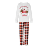 Parent-child Elk Pattern Plaid Pants Christmas Suit Long Sleeve