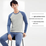 100 Cotton Antibacterial Autumn Top And Bottom Set Mens Thermal Underwear