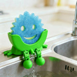 A Dish Sponge Holder With A Draining Rackemoji Design For Neater More Organized Storage