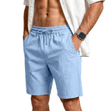 Mens Casual Loose Linen Beach Shorts