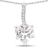 4.46 Carat Genuine White Cubic Zirconia .925 Sterling Silver Pendant