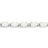3.50 Carat Genuine Created Opal .925 Sterling Silver Bracelet