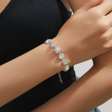 Diamond Necklace Earrings And Bracelet Three Piece Jewelry Set