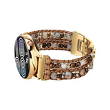 CHARMINGO 20mm Boho Beaded Watch Band Compatible with Samsung Galaxy Watch 7/6/4/5/Active 2 Watch Band 40mm 44mm/Galaxy Watch 5 Pro 45mm/Watch 3 41mm/Watch 4 Classic 42mm 46mm Wrap Bracelet Watch Strap for Women Men Brown Bead