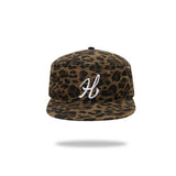 Men's And Women's Matching Leopard Print Embroidered H-Style Flat Brim Vintage Cool Outdoor Camping Weekend Party Daily Sun Protection Flat Top Hat