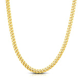 7.0mm 14k Yellow Gold Classic Miami Cuban Solid Chain