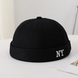 Men's Single-color Embroidered NY Letter Adjustable Trendy And Bohemian Style Landlord Hat, Suitable For Daily Casual Street Dance Outfits.