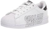 adidas Originals Superstar Sneaker White/White/Black (Girls are Awesome) 10.5 US Unisex Little Kid