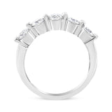 14K White Gold 1.00 Cttw Brilliant Round Cut Diamond 5-Stone Band Ring (H-I Color, SI2-I1 Clarity) - Ring Size 7