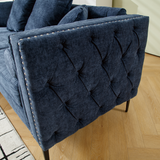 L Shaped Sectional Convertible Sofa with Storage Ottoman and Modern Tufted style