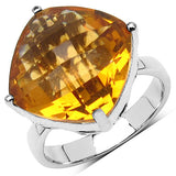 9.05 Carat Genuine Citrine .925 Sterling Silver Ring