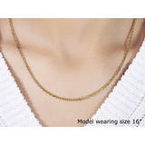 2.6mm 14k Yellow Gold Diamond Cut Cable Link Chain