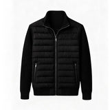 Stand-collar Patchwork Fashion Casual Zip-up Cardigan Cotton-padded Coat