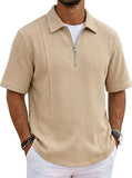 Sports-style Boat-neck Half-zip Polo Shirt