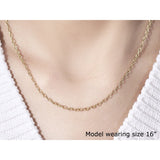 2.5mm 14k Yellow Gold Pendant Chain with Textured Links
