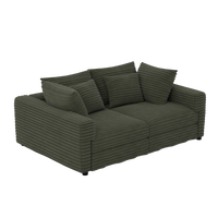 102.4 ' Plush Corduroy 4-Seat Sofa,Modern Comfy Upholstered Sofa Cloud Couch,Deep Seat Couches with Soft Pillows,Convertible Deep Seat Sofa Lounge Chair for Living Room Bedroom,Apartment,Office,Green