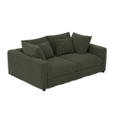 102.4 ' Plush Corduroy 4-Seat Sofa,Modern Comfy Upholstered Sofa Cloud Couch,Deep Seat Couches with Soft Pillows,Convertible Deep Seat Sofa Lounge Chair for Living Room Bedroom,Apartment,Office,Green