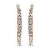 18K Rose Gold 6.90 Cttw Pave Set Diamond Inside Out Eternity Hoop Earrings (F-G Color, VS1-VS2 Clarity)