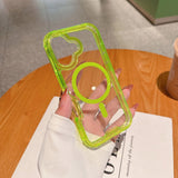 High-transparency Magnetic Phone Case With Colorful Airbags For Drop Protection