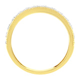 IGI Certified 1/2 Cttw Diamond 10K Yellow Gold Prong Set Beaded Milgrain Band Style Ring (J-K Color, I2-I3 Clarity) - Size 7