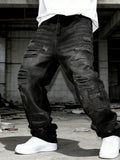 Retro Casual Personalized Patchwork Straight-leg Loose-fit Pants
