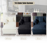 Modern Chenille Oversized Deep Seat Sectional Sofa