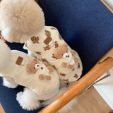 Pet Dog Cotton Vest Clothes With Traction Ring