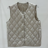 Layered Inner Wear, Short Round-neck Lightweight Down Vest Jacket
