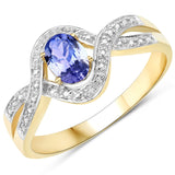 0.75 Carat Genuine Tanzanite .925 Sterling Silver Ring