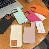 Lychee-pattern Matte Phone Case Solid Color