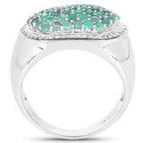 1.43 Carat Genuine Emerald .925 Sterling Silver Ring