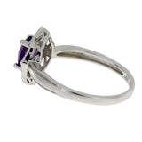 1.06ct Amethyst Diamond Ring 14KT White Gold