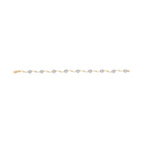 10k Two-Tone Gold 1/3 Cttw Diamond Pave Set Heart S-Link 7.25" Bracelet (I-J Color, I2-I3 Clarity)