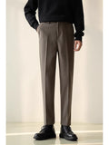 Mens Stylish Casual Straight-leg Suit Pants
