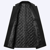 Men's Single-breasted Wool Overcoat With Cotton Lining And Extra Thickness