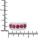 3.24 Carat Genuine Ruby and White Diamond 14K White Gold Ring