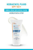Ducray Keracnyl UV SPF50+ Anti-Blemish Sunscreen Fluid for Acne-Prone Skin - Matte Finish, Non-Comedogenic